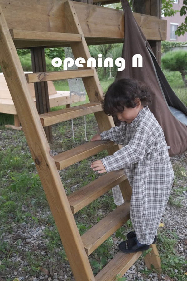 OPENING & - Korean Children Fashion - #Kfashion4kids - Amber Check Jumpsuit - 11