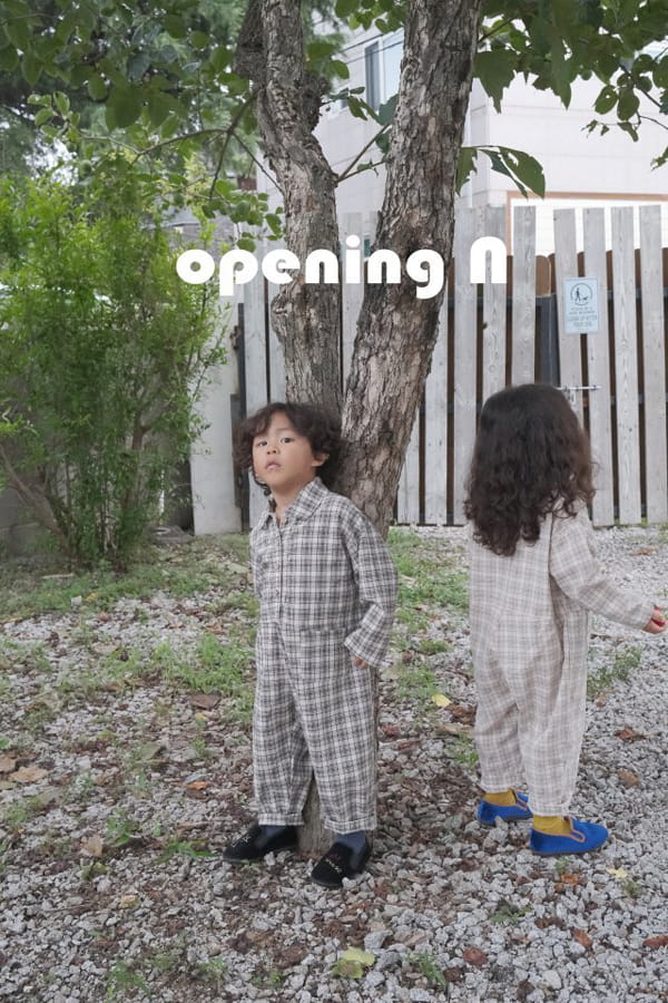 OPENING & - Korean Children Fashion - #Kfashion4kids - Amber Check Jumpsuit - 12