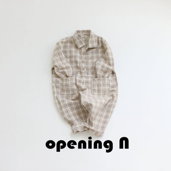OPENING & - Korean Children Fashion - #Kfashion4kids - Amber Check Jumpsuit - 3