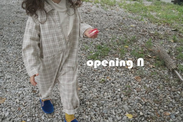 OPENING & - Korean Children Fashion - #Kfashion4kids - Amber Check Jumpsuit - 4