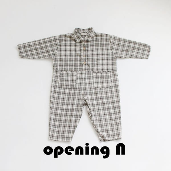 OPENING & - Korean Children Fashion - #Kfashion4kids - Amber Check Jumpsuit - 5