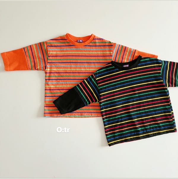 OTR - Korean Children Fashion - #Kfashion4kids - Lingo Multi Stripes Tee