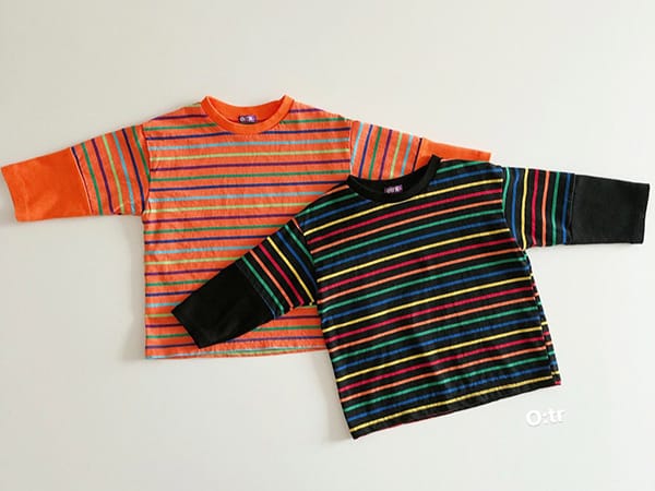 OTR - Korean Children Fashion - #Kfashion4kids - Lingo Multi Stripes Tee - 4