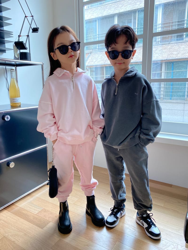 OUR - Korean Children Fashion - #Kfashion4kids - After Wash Collar Top Bottom Set with Mom - 10
