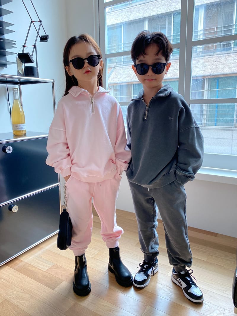 OUR - Korean Children Fashion - #Kfashion4kids - After Wash Collar Top Bottom Set with Mom - 12