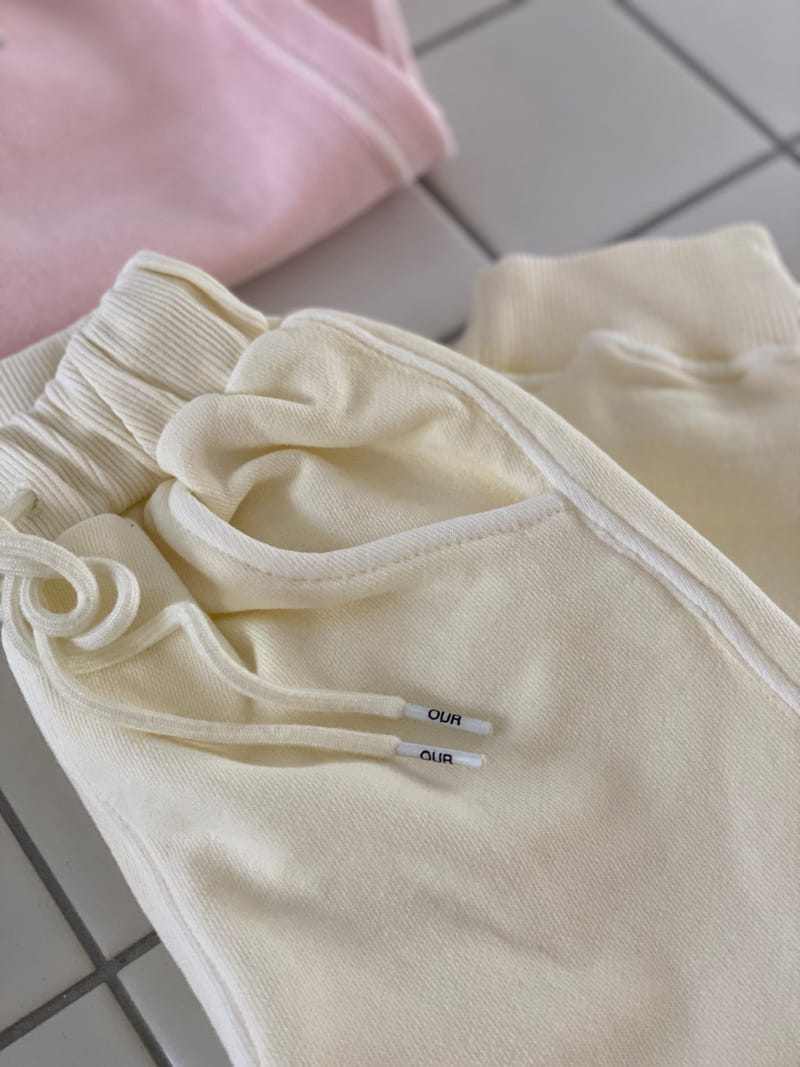 OUR - Korean Children Fashion - #Kfashion4kids - After Wash Collar Top Bottom Set with Mom - 3