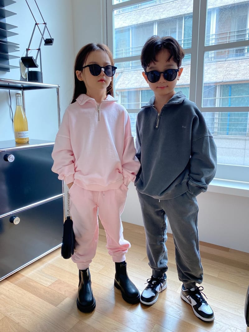 OUR - Korean Children Fashion - #Kfashion4kids - After Wash Collar Top Bottom Set with Mom - 5