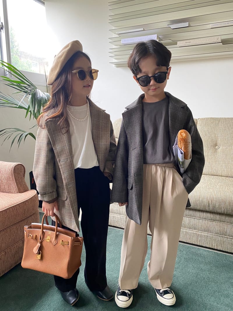 OUR - Korean Children Fashion - #Kfashion4kids - Flin Check Jacket - 3