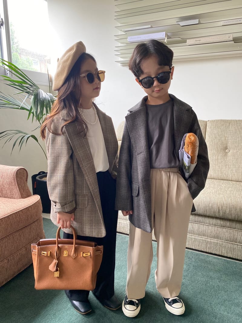 OUR - Korean Children Fashion - #Kfashion4kids - Flin Check Jacket - 6