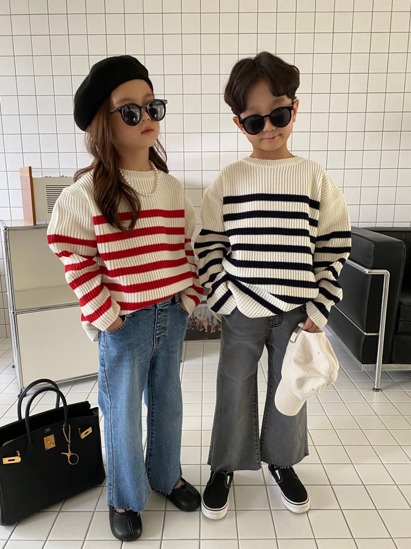 OUR - Korean Children Fashion - #Kfashion4kids - Anderson Stripe Knit Pullover - 12