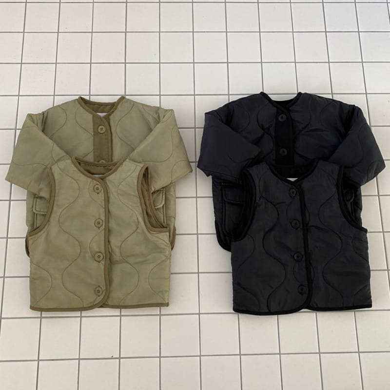 OUR - Korean Children Fashion - #Kfashion4kids - Nine Quilt Vest & Jacket Set - 2