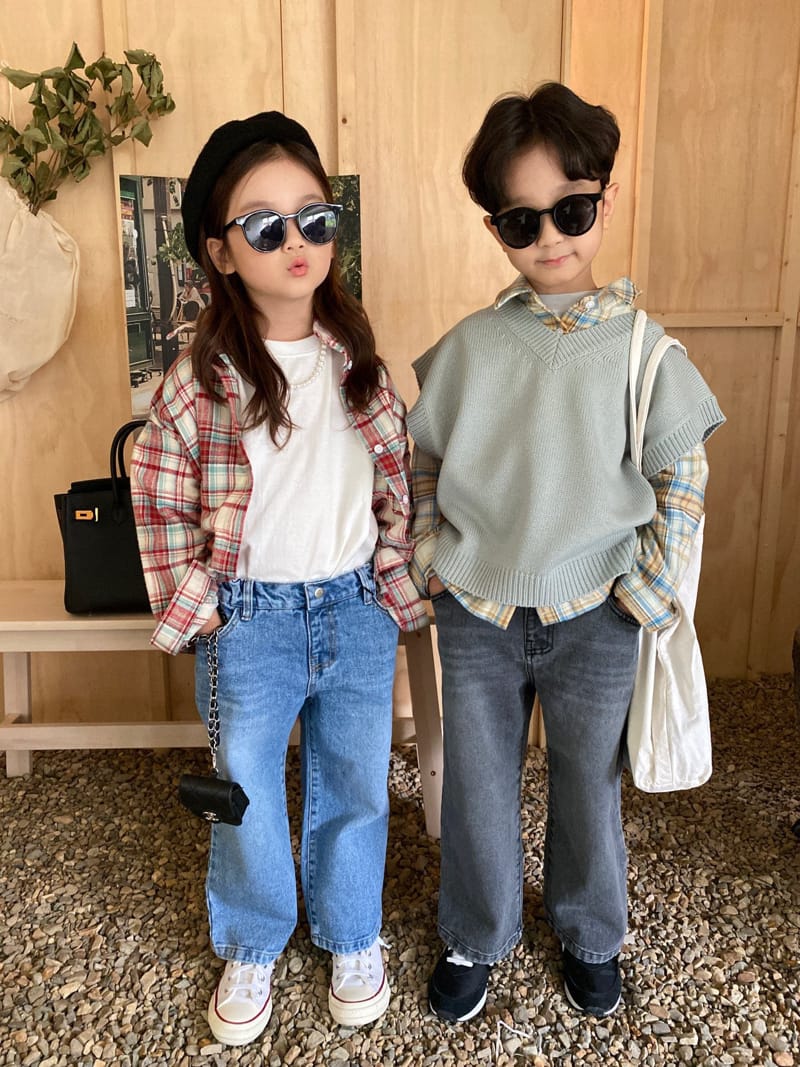 OUR - Korean Children Fashion - #Kfashion4kids - Leaf Wide Denim Pants with Mom - 7
