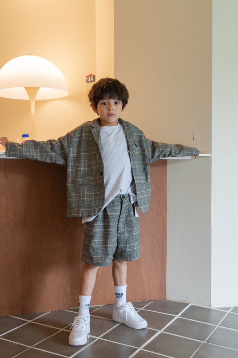 PAPER STUDIOS - Korean Children Fashion - #Kfashion4kids - Check Half Pants - 6