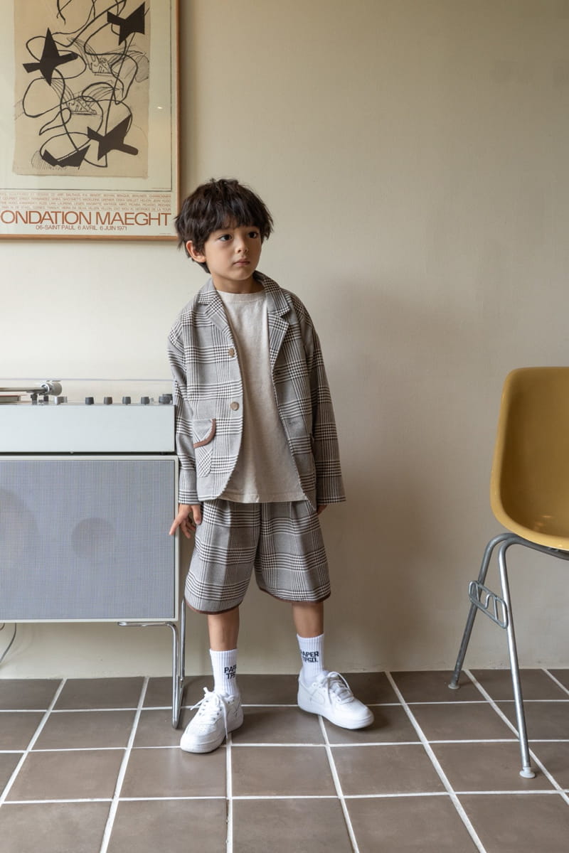 PAPER STUDIOS - Korean Children Fashion - #Kfashion4kids - Hound Check Half Pants - 2