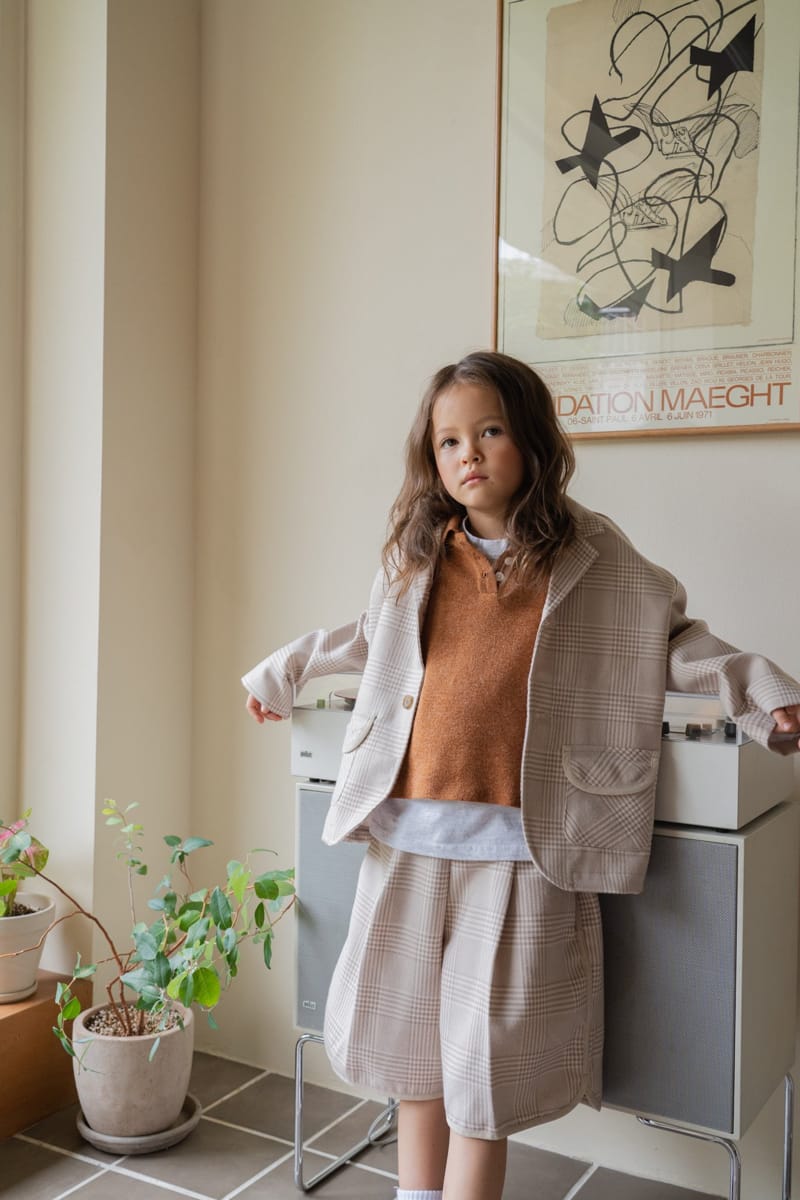 PAPER STUDIOS - Korean Children Fashion - #Kfashion4kids - Hound Check Half Pants - 9