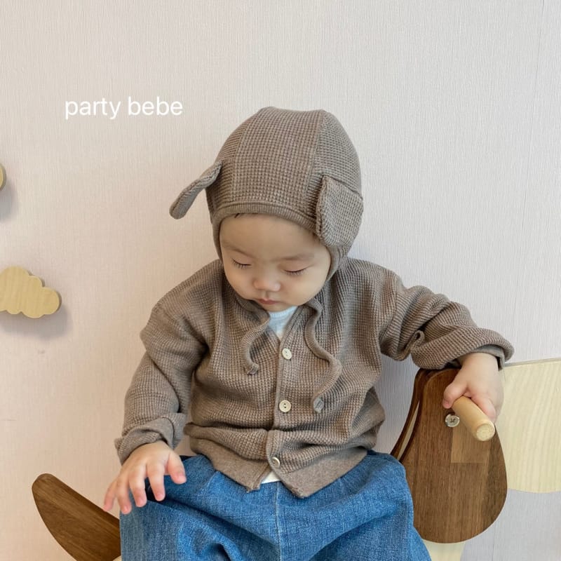 PARTY KIDS - Korean Children Fashion - #Kfashion4kids - Croiffle Cardigan with Bonnet - 2