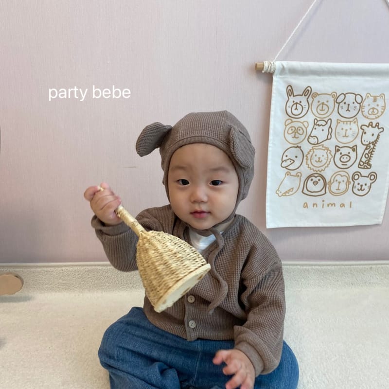 PARTY KIDS - Korean Children Fashion - #Kfashion4kids - Croiffle Cardigan with Bonnet - 4