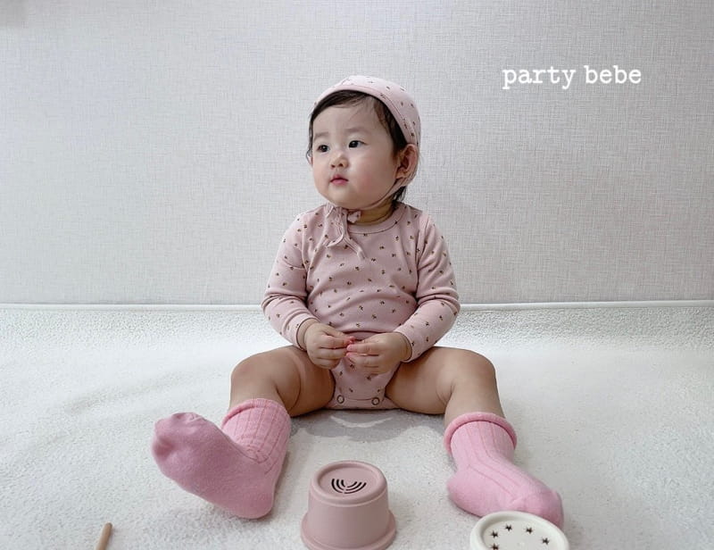 PARTY KIDS - Korean Children Fashion - #Kfashion4kids - Small Flower Romper with Bonnet - 4