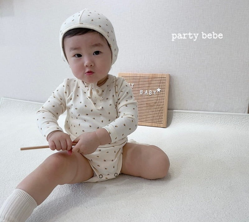 PARTY KIDS - Korean Children Fashion - #Kfashion4kids - Small Flower Romper with Bonnet - 6