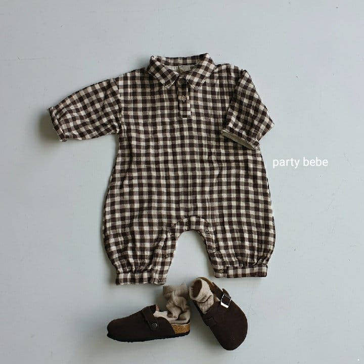 PARTY KIDS - Korean Children Fashion - #Kfashion4kids - Army Check Romper - 2
