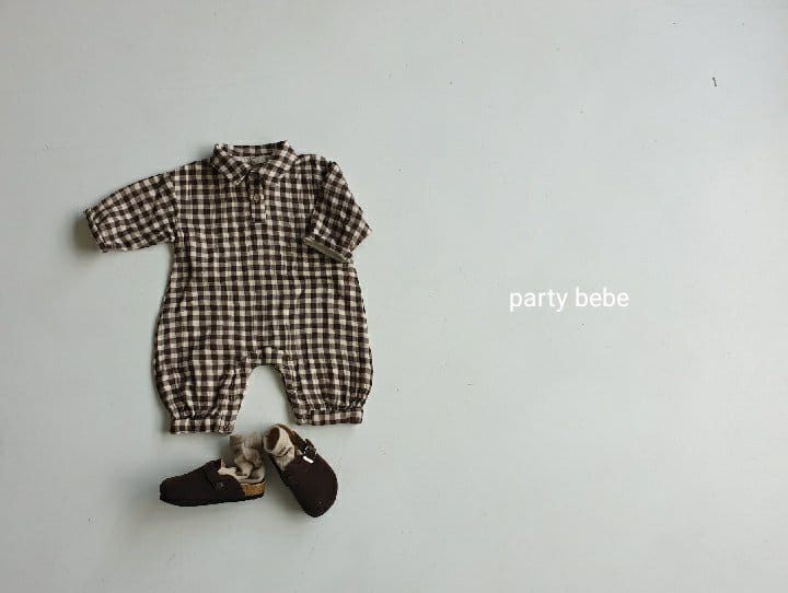 PARTY KIDS - Korean Children Fashion - #Kfashion4kids - Army Check Romper - 3