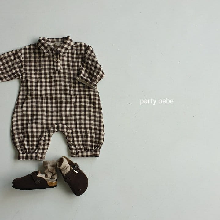 PARTY KIDS - Korean Children Fashion - #Kfashion4kids - Army Check Romper - 4