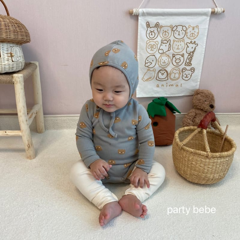 PARTY KIDS - Korean Children Fashion - #Kfashion4kids - Touch Bear Romper with Bonnet - 10