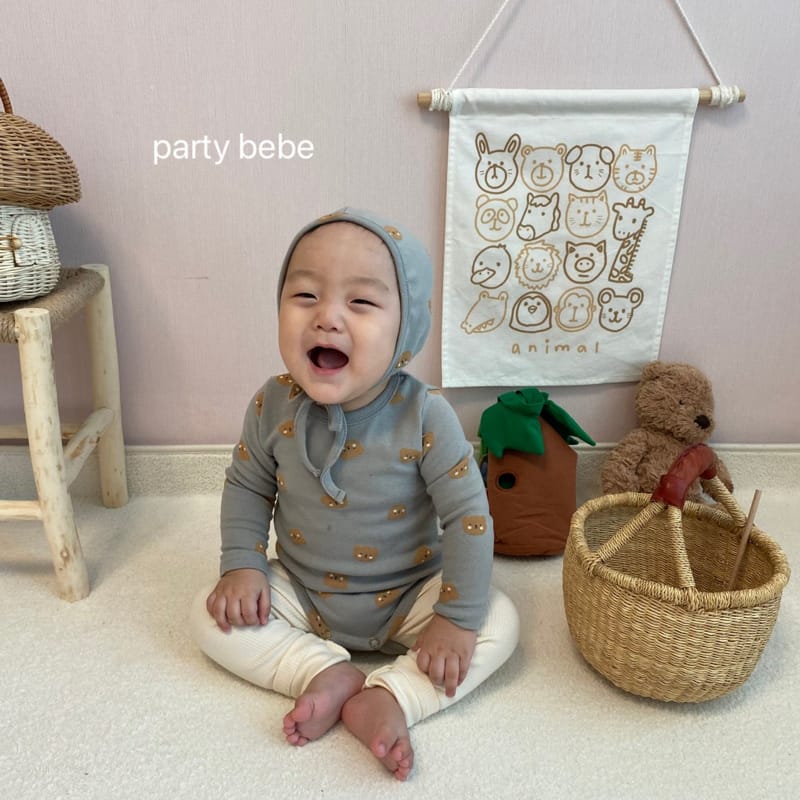 PARTY KIDS - Korean Children Fashion - #Kfashion4kids - Touch Bear Romper with Bonnet - 11