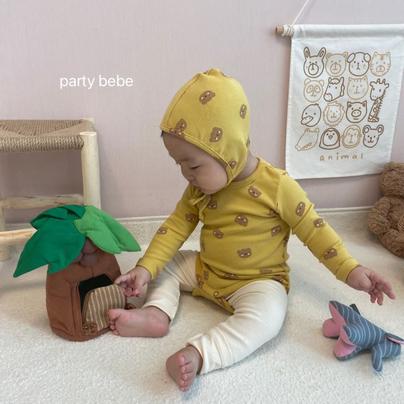 PARTY KIDS - Korean Children Fashion - #Kfashion4kids - Touch Bear Romper with Bonnet - 3