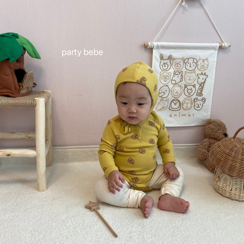 PARTY KIDS - Korean Children Fashion - #Kfashion4kids - Touch Bear Romper with Bonnet - 4