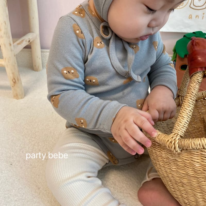 PARTY KIDS - Korean Children Fashion - #Kfashion4kids - Touch Bear Romper with Bonnet - 9