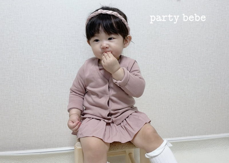 PARTY KIDS - Korean Children Fashion - #Kfashion4kids - Bebe Frill Romper with Cardigan - 2