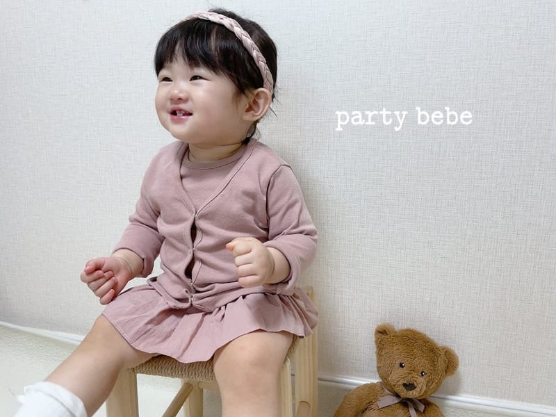 PARTY KIDS - Korean Children Fashion - #Kfashion4kids - Bebe Frill Romper with Cardigan - 4