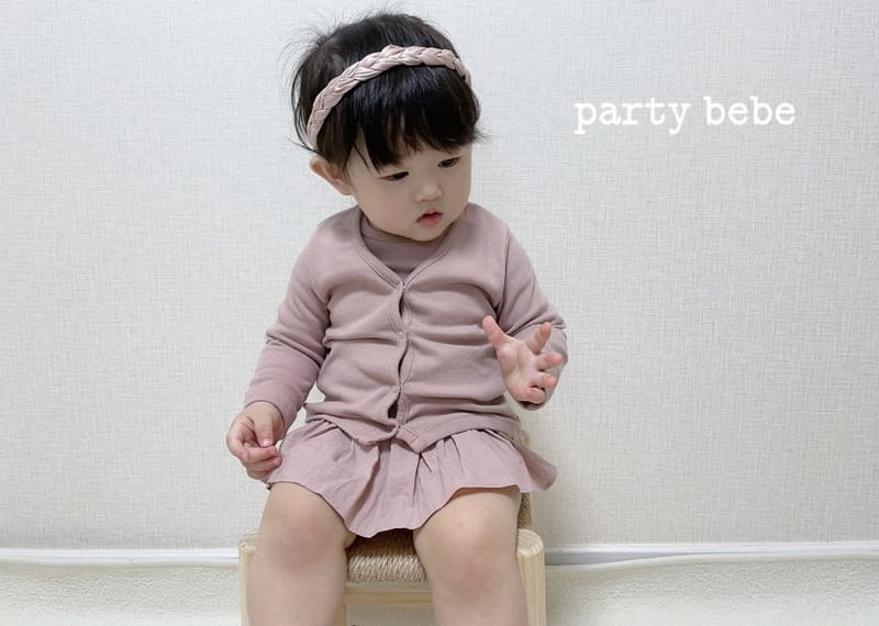 PARTY KIDS - Korean Children Fashion - #Kfashion4kids - Bebe Frill Romper with Cardigan - 6