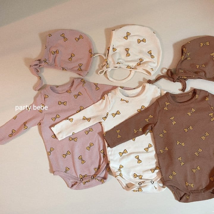 PARTY KIDS - Korean Children Fashion - #Kfashion4kids - Ribbon Romper with Bonnet - 2