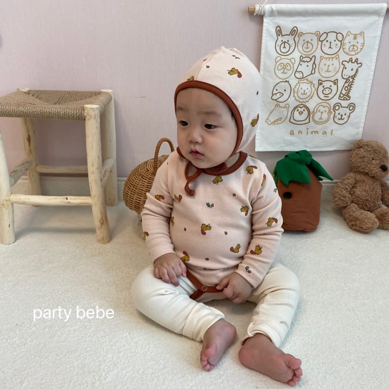 PARTY KIDS - Korean Children Fashion - #Kfashion4kids - Acorn Romper with Bonnet - 3
