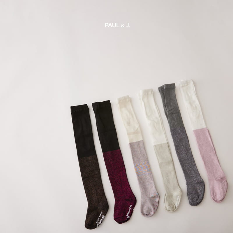 PAUL & J - Korean Children Fashion - #Kfashion4kids - Two Tone Pearl Tights