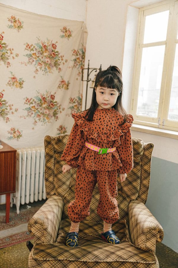 PEANUT - Korean Children Fashion - #Kfashion4kids - Heart Attack Top Bottom Set - 5