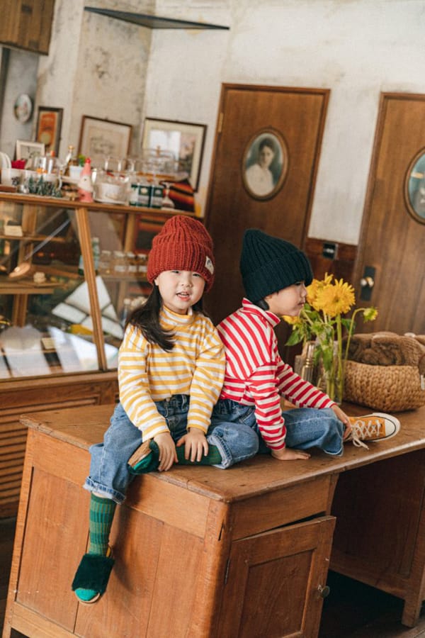PEANUT - Korean Children Fashion - #Kfashion4kids - One Point Stripe Tee - 4