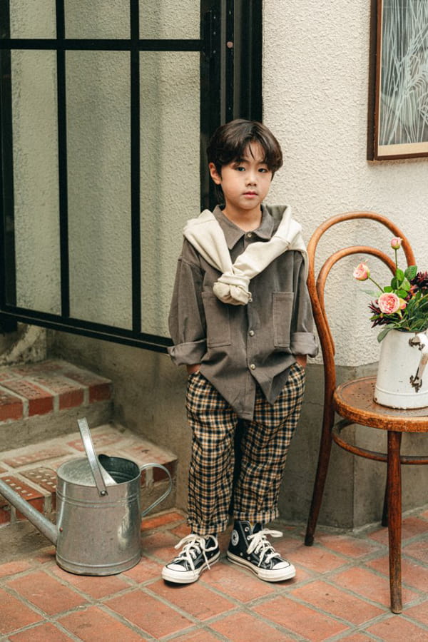 PEANUT - Korean Children Fashion - #Kfashion4kids - Cinnamon Check Pants - 6