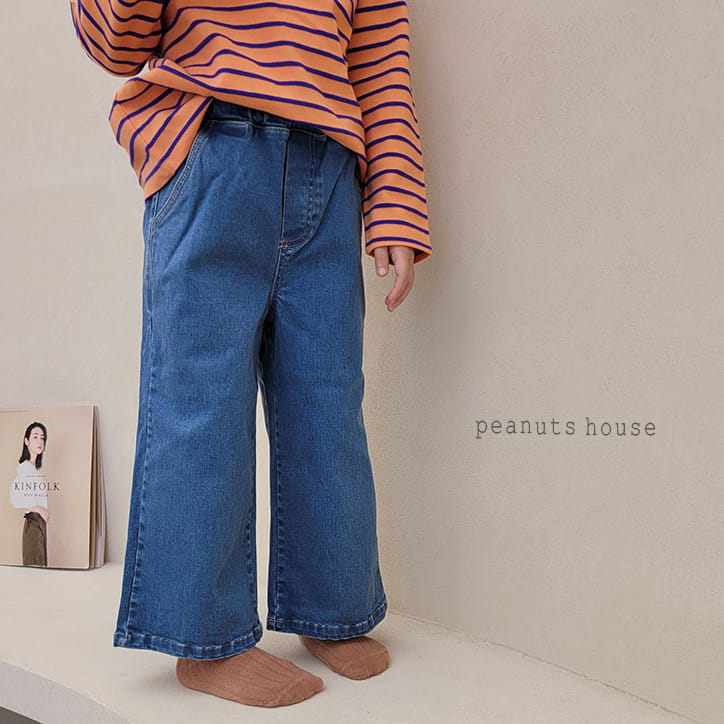 PEANUTS - Korean Children Fashion - #Kfashion4kids - Denim Wide Pants