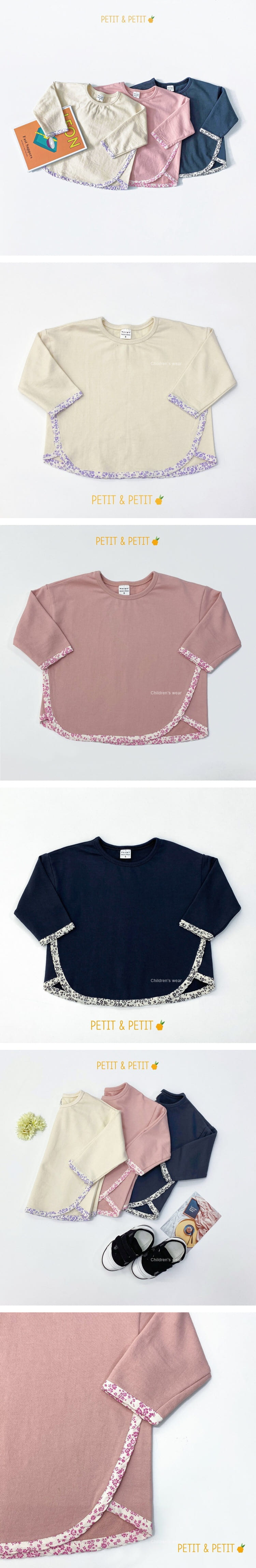 PETIT & PETIT - Korean Children Fashion - #Kfashion4kids - Flower Piping Tee