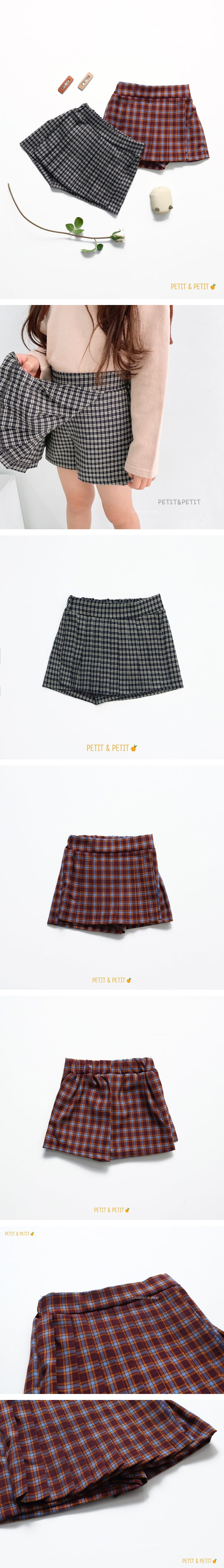 PETIT & PETIT - Korean Children Fashion - #Kfashion4kids - Check Skirt Pants
