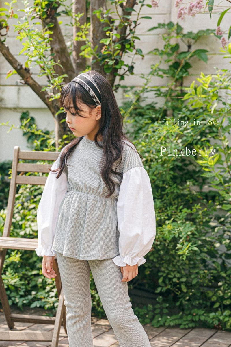 PINK BERRY - Korean Children Fashion - #Kfashion4kids - Waffle Top Bottom Set - 3