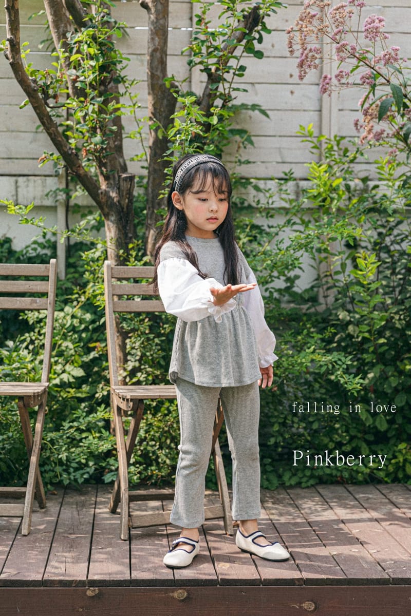 PINK BERRY - Korean Children Fashion - #Kfashion4kids - Waffle Top Bottom Set - 4