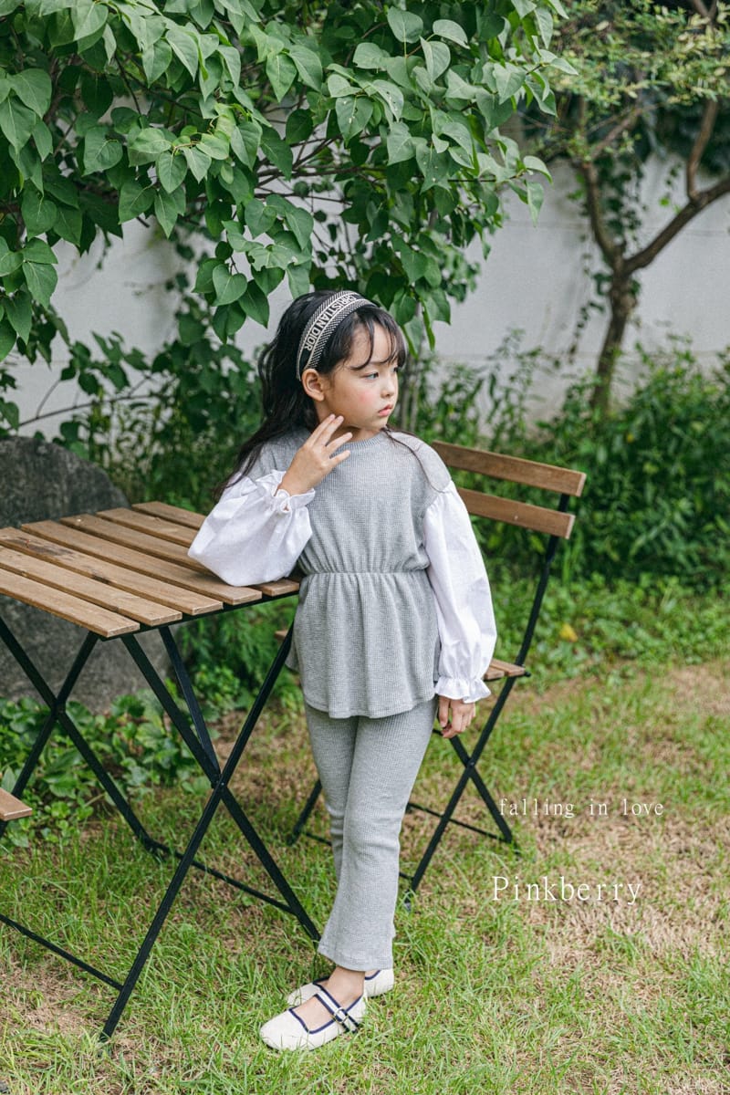 PINK BERRY - Korean Children Fashion - #Kfashion4kids - Waffle Top Bottom Set - 5