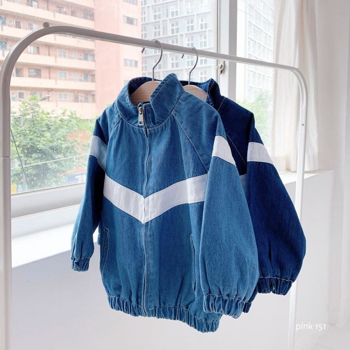 PINK151 - Korean Children Fashion - #Kfashion4kids - Line Denim Jacket
