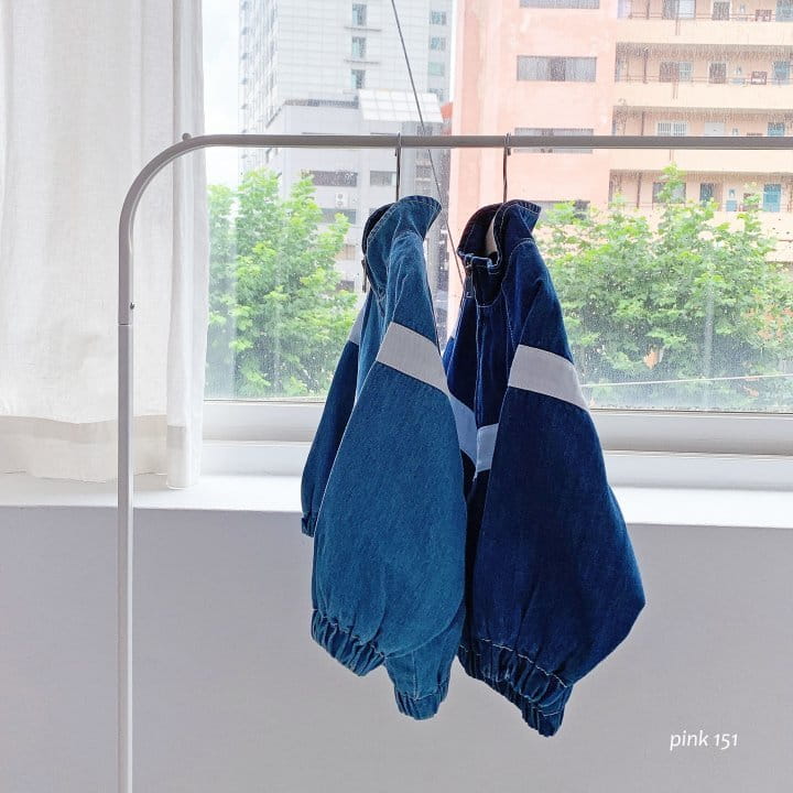 PINK151 - Korean Children Fashion - #Kfashion4kids - Line Denim Jacket - 3