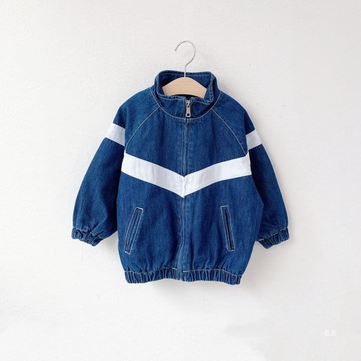 PINK151 - Korean Children Fashion - #Kfashion4kids - Line Denim Jacket - 9