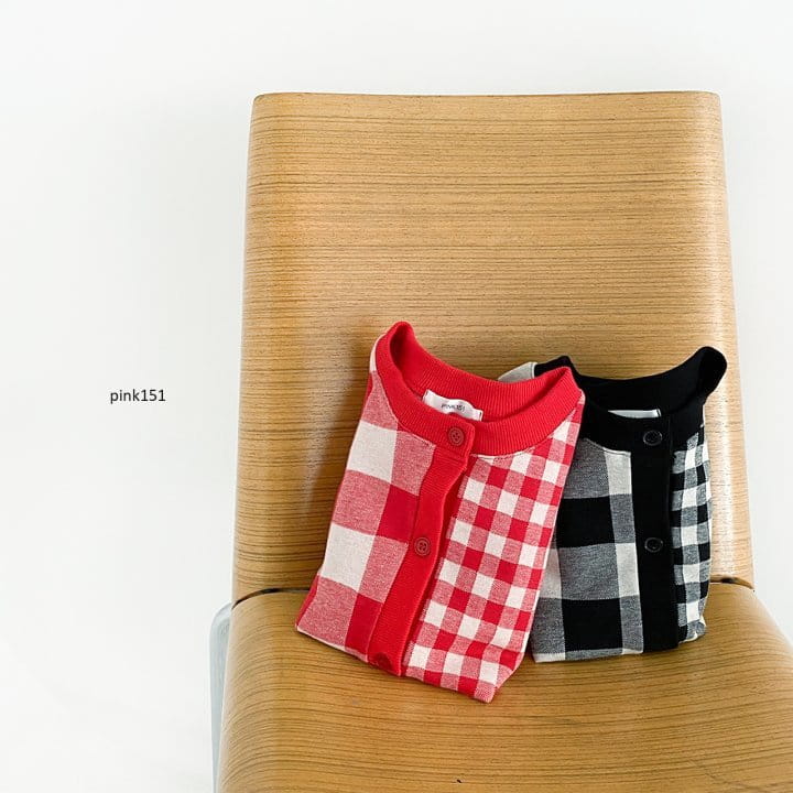 PINK151 - Korean Children Fashion - #Kfashion4kids - Half Check Cardigan - 10